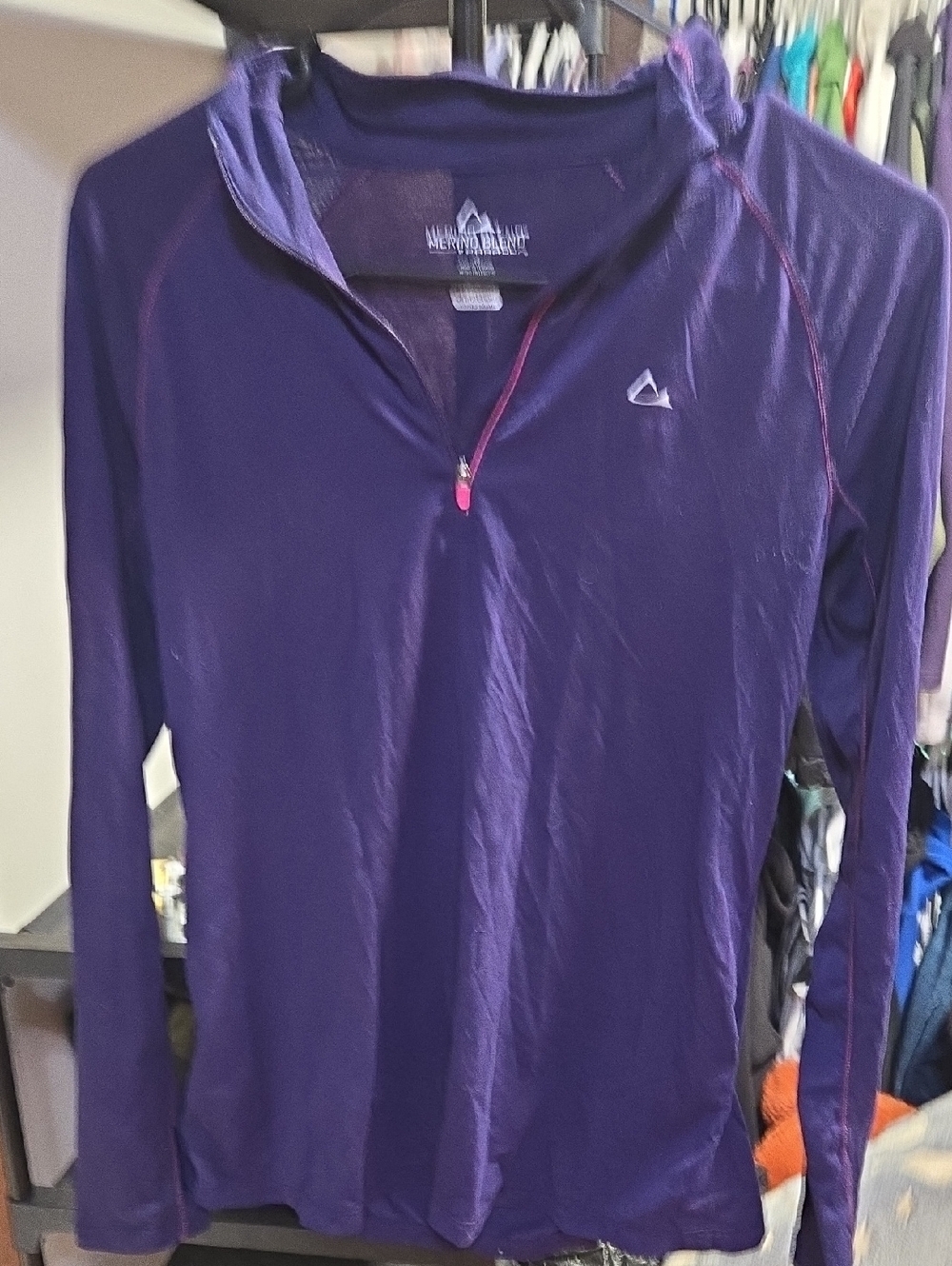 Paradox Merino Blend Thin Jacket in Purple with Pink Trim
